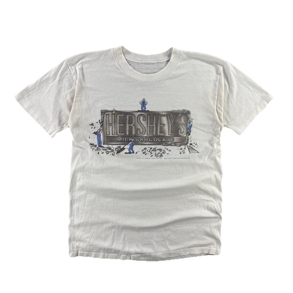 Vintage Hershey's Milk Chocolate Promo‎ T-Shirt Men's Medium Snack Food 80s Thin